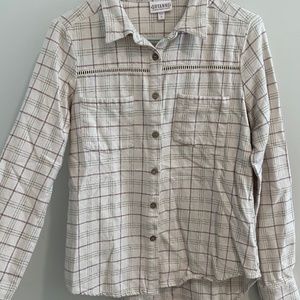 SHYANNE WOMEN'S PLAID PRINT LONG SLEEVE FLANNEL BUTTON-DOWN SHIRT